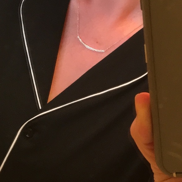 A Monica Vinader gold vermeil skinny curve necklace diamond 0.22 carats - Picture 5 of 5